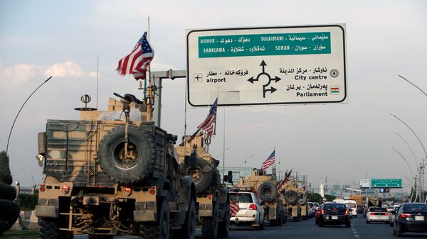 قوات الجيش الأمريكي المنسحبة من شمال سوريا، في اربيل، العراق 21 أكتوبر 2019 - سبوتنيك عربي