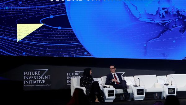 وزير الخزانة الأمريكي ستيفن منوشين في مؤتمر مبادرة الاستثمار في الرياض - سبوتنيك عربي