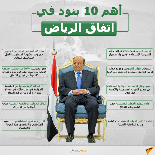 انفوجرافيك أهم 10 بنود في اتفاق الرياض - سبوتنيك عربي
