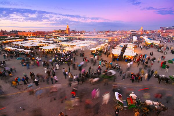 ساحة جامع الفنا في مراكش، المغرب - سبوتنيك عربي