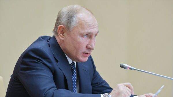 بوتين، خلال اجتماع لمجلس الأمن الروسي - سبوتنيك عربي