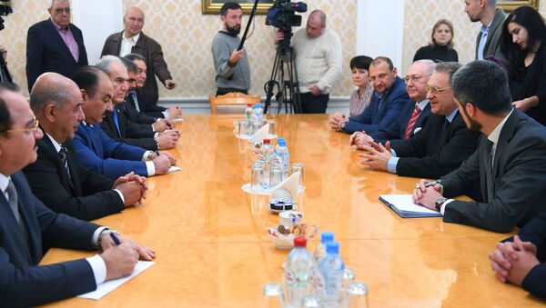 لقاء نائب وزير الخارجية الروسي ميخائيل بوغدانوف مع وفد من حزب البعث السوري - سبوتنيك عربي