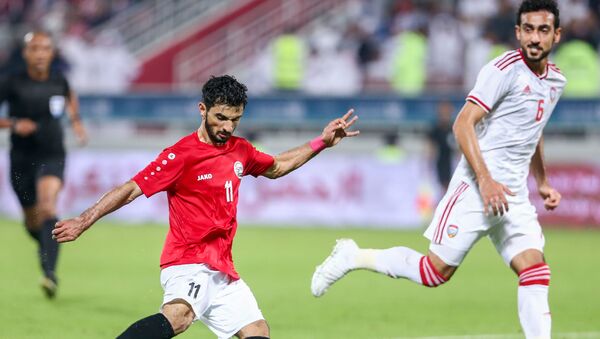 بطولة خليجي 24 - مباراة بين فريقي المنتخب الإماراتي واليمني في الدوحة، قطر 26 نوفمبر 2019 - سبوتنيك عربي