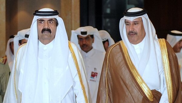 أمير قطر السباق الشيخ حمد بن خليفة، ورئيس وزراء قطر الأسبق الشيخ حمد بن جاسم - سبوتنيك عربي