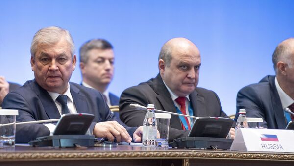 المبعوث الخاص للرئيس الروسي للتسوية السورية، ألكسندر لافرينتيف، في محادثات أستانا (نور سلطان)، كازاخستان 11 ديسمبر 2019 - سبوتنيك عربي