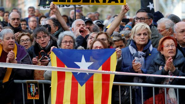المتظاهرين في كتالونيا قبل الكلاسيكو - سبوتنيك عربي
