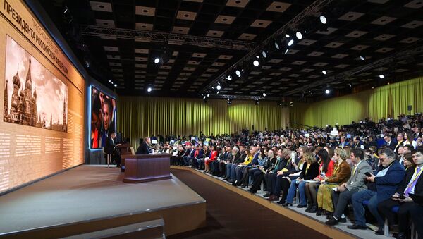 المؤتمر الصحفي السنوي الكبير للرئيس فلاديمير بوتين، 19 ديسمبر 2019 - سبوتنيك عربي