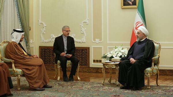 الرئيس الإيراني حسن روحاني يلتقي وزير الخارجية القطري محمد بن عبدالرحمن بن جاسم آل ثاني في طهران - سبوتنيك عربي