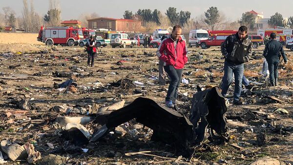 حطام الطائرة المنكوبة من طراز بوينغ 737 في طهران، إيران 8 يناير 2020 - سبوتنيك عربي