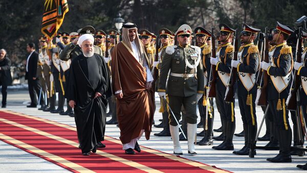 الرئيس الإيراني حسن روحاني يستقبل أمير قطر الشيخ تميم بن حمد في طهران - سبوتنيك عربي