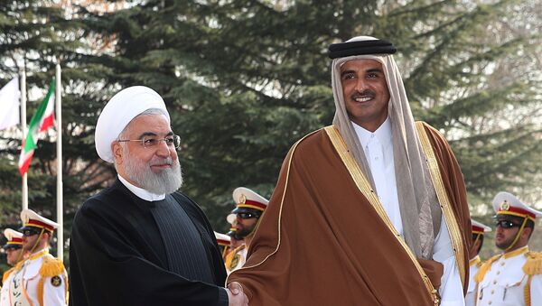 الرئيس الإيراني حسن روحاني يستقبل أمير قطر الشيخ تميم بن حمد في طهران - سبوتنيك عربي