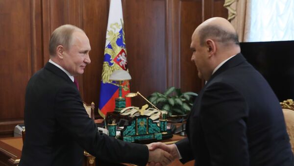 لقاء فلاديمير بوتين مع مرشح لمنصب رئيس وزراء روسيا، ميخائيل ميشوستين - سبوتنيك عربي