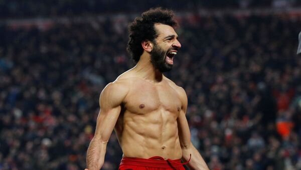 محمد صلاح بعد فوز ليفربول على مانشستر يونايتد، 19 يناير/ كانون الثاني 2020 - سبوتنيك عربي