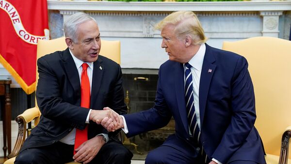 الرئيس الأمريكي دونالد ترامب يستقبل رئيس الوزراء الإسرائيلي بنيامين نتنياهو في البيت الأبيض في واشنطن - سبوتنيك عربي