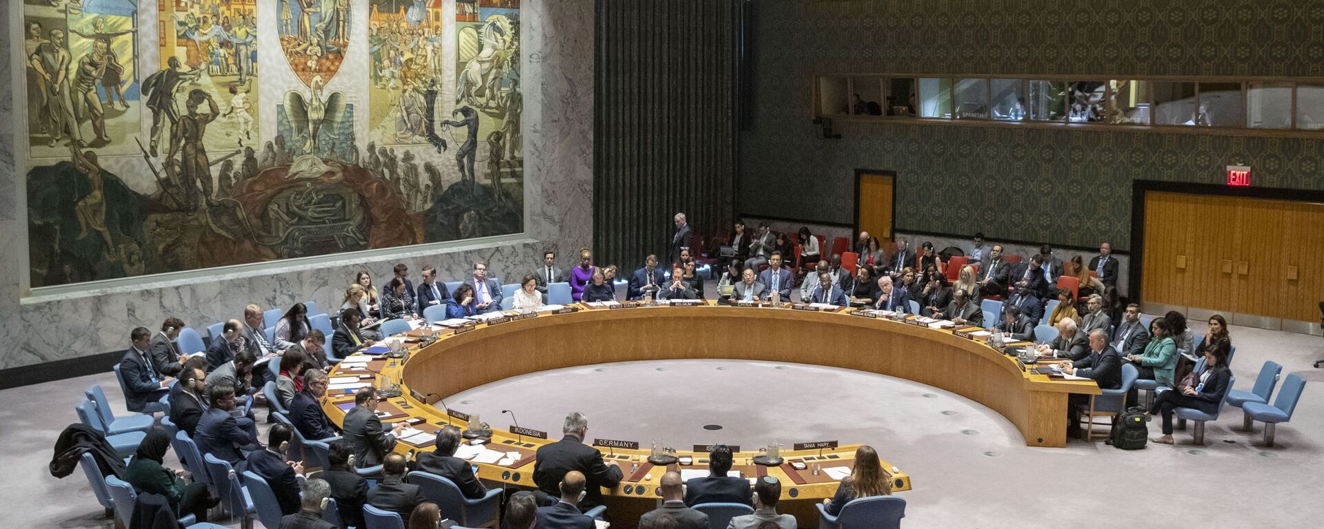 يعقد مجلس الأمن التابع للأمم المتحدة اجتماعًا حول الشرق الأوسط بما في ذلك القضية الفلسطينية وصفقة القرن - سبوتنيك عربي, 1920, 25.01.2022