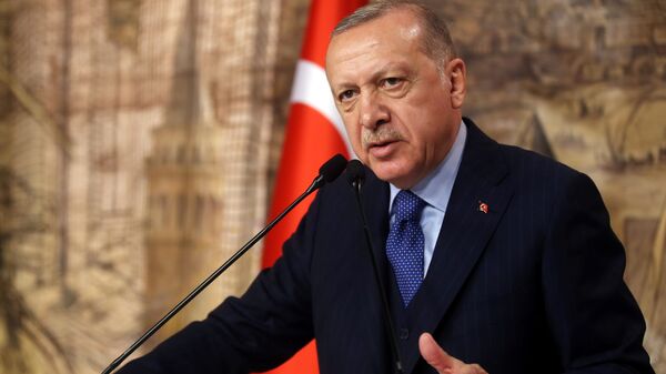 الرئيس التركي أردوغان يتحدث خلال اجتماع في اسطنبول - سبوتنيك عربي