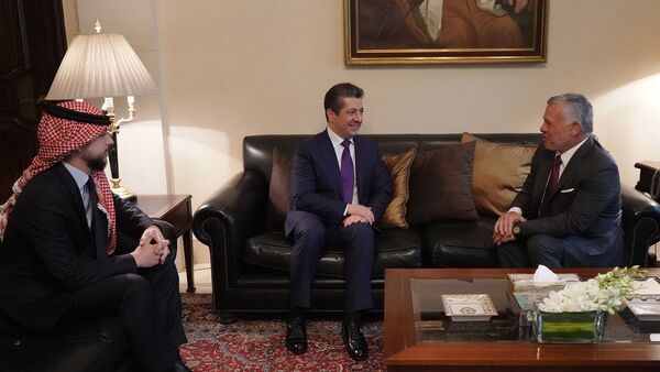 لقاء الملك الأردني عبدالله الثاني مع رئيس حكومة إقليم كردستان، مسرور بارزاني في عمان، الأردن 1 مارس 2020 - سبوتنيك عربي