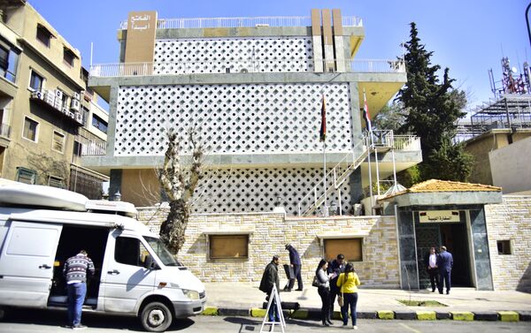 إعادة افتتاح السفارة الليبية في دمشق، سوريا - سبوتنيك عربي