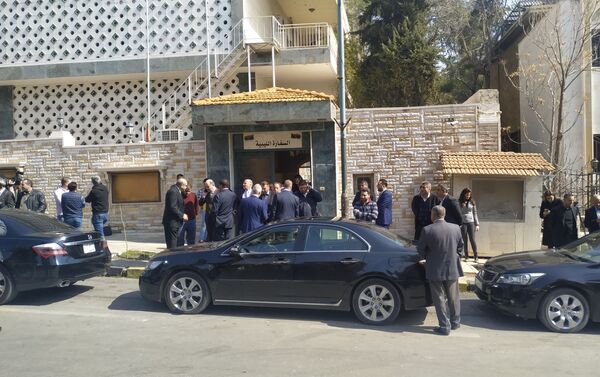  افتتاح السفارة الليبية في دمشق، سوريا - سبوتنيك عربي