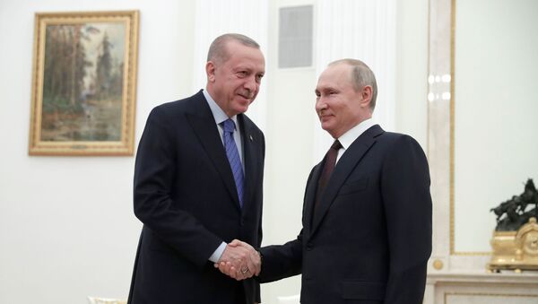 الرئيس فلاديمير بوين يلتقي مع نظيره التركي رجب طيب أردوغان في موسكو، 5 مارس 2020 - سبوتنيك عربي