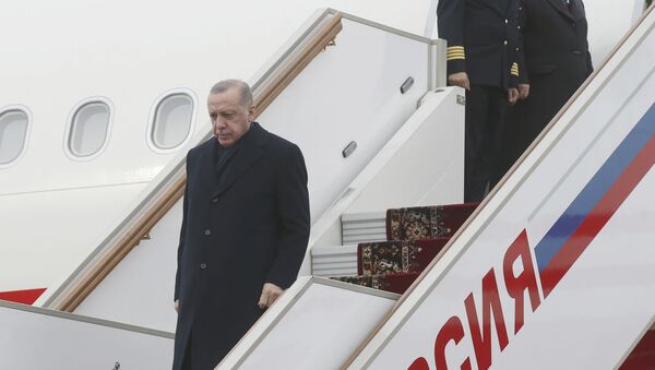 الرئيس التركي رجب طيب أردوغان يصل موسكو، 5 مارس 2020 - سبوتنيك عربي