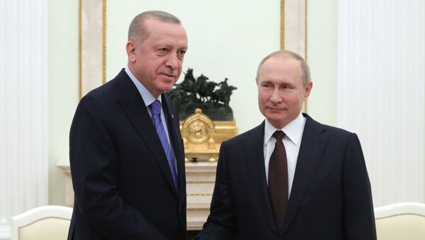 الرئيس فلاديمير بوين يلتقي مع نظيره التركي رجب طيب أردوغان في موسكو، 5 مارس 2020 - سبوتنيك عربي
