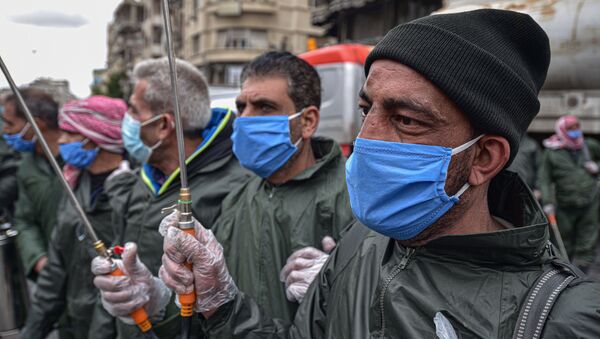  انتشار فيروس كورونا في سوريا - الاجراءات الاحترازية ضد انتشار الفيروس في سوريا، ١٩  مارس ٢٠٢٠ - سبوتنيك عربي