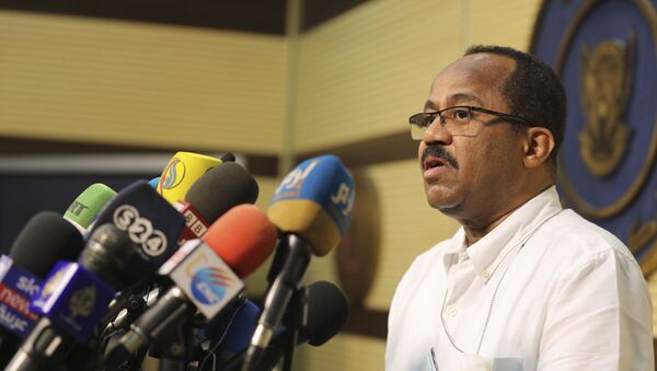 وزير الصحة السوداني أكرم علي التوم يتحدث خلال مؤتمر صحفي في الخرطوم في السودان  - سبوتنيك عربي