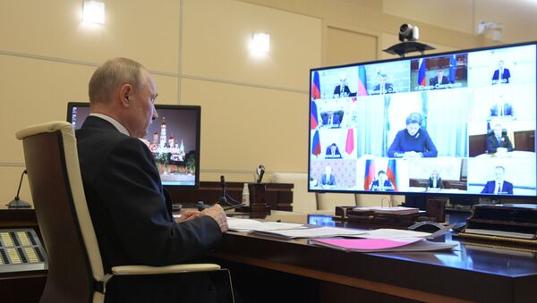 اجتماع الرئيس فلاديمير بوتين، موسكو 28 أبريل 2020 - سبوتنيك عربي