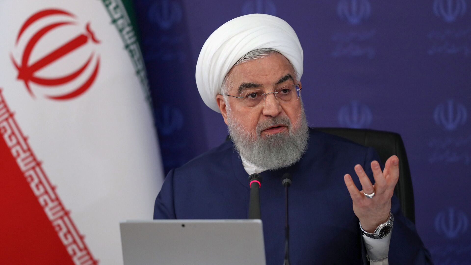  الرئيس الإيراني حسن روحاني، طهران، إيران 3 مايو 2020 - سبوتنيك عربي, 1920, 08.05.2022