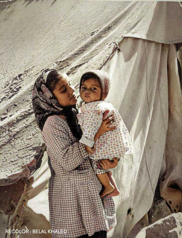 سلسلة من الصور الملونة التي التقطت أثناء أحداث النكبة عام 1948، حيث تظهر المعاناة المؤلمة التي عاشها الأطفال وآباؤهم في تلك المرحلة القاسية من تاريخ فلسطين - سبوتنيك عربي