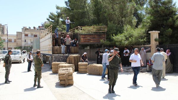 تسويق محصول القمح إلى مراكز مؤسسة الحبوب، سوريا - سبوتنيك عربي