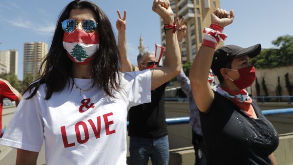مظاهرات مناهضة للحكومة اللبنانية في بيروت، لبنان  28 مايو 2020 - سبوتنيك عربي