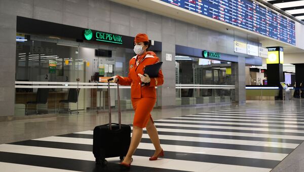 عودة عمل مطار شيريميتيفو في موسكو، مع الحفاظ على الإجراءات الوقائية لمنع انتشار «كورونا»، روسيا 6 يونيو 2020 - سبوتنيك عربي