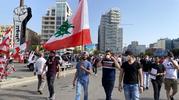 تظاهرات واحتجاجات وسط العاصمة بيروت، لبنان 6 يونيو 2020 - سبوتنيك عربي